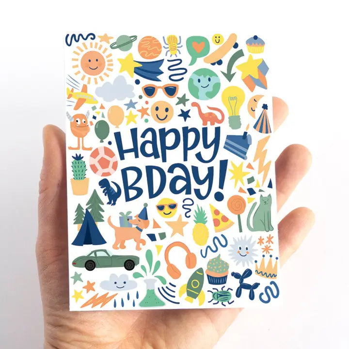 Eye Spy Birthday Card - Blue