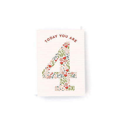 Today You Are - Floral MINI Birthday Card-Choose a Number 1-5