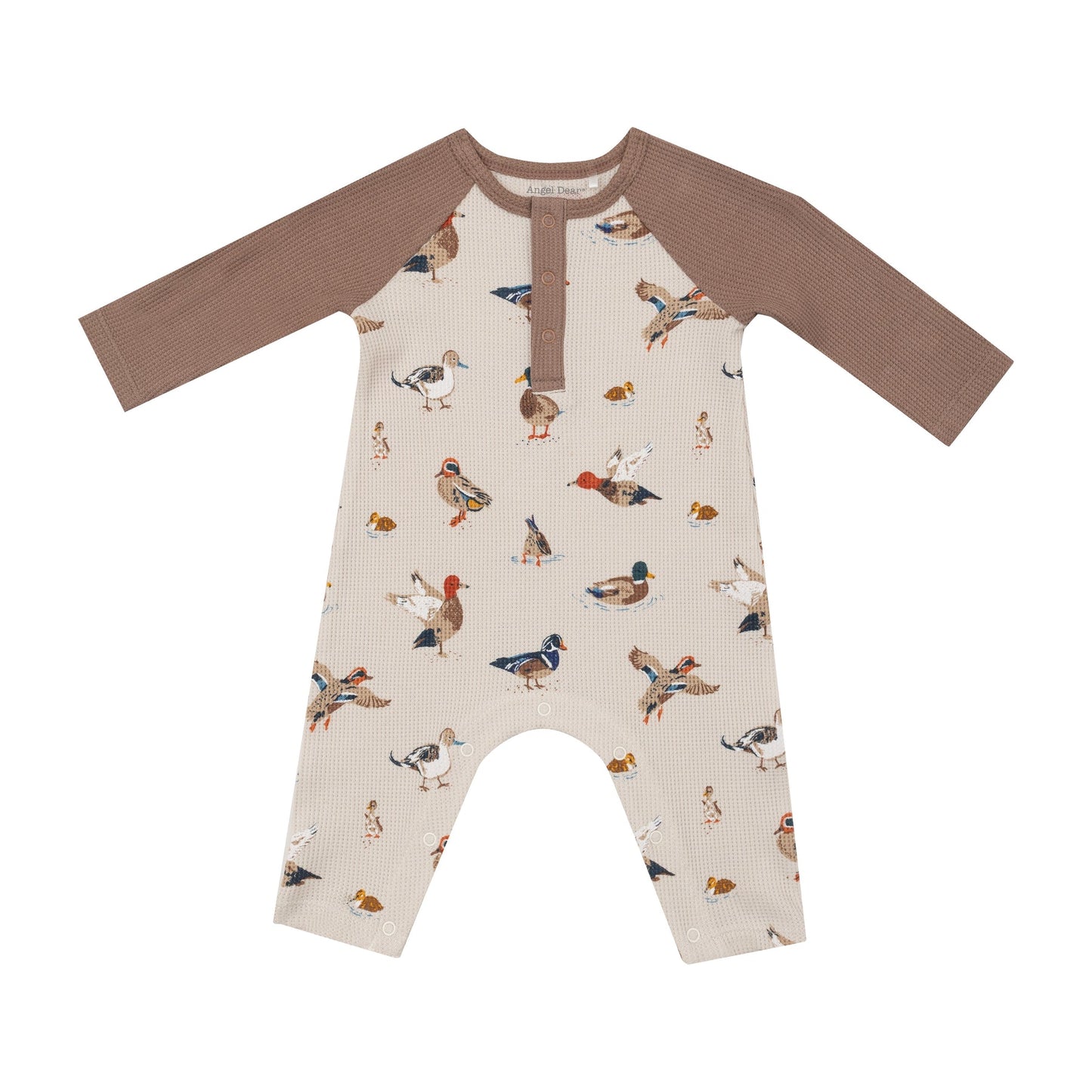 Ducks L/S Raglan Henley Romper