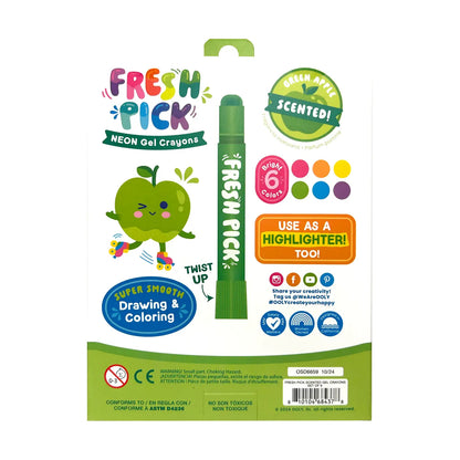 Fresh Pick Apple Scented Gel Crayons - Set of 6