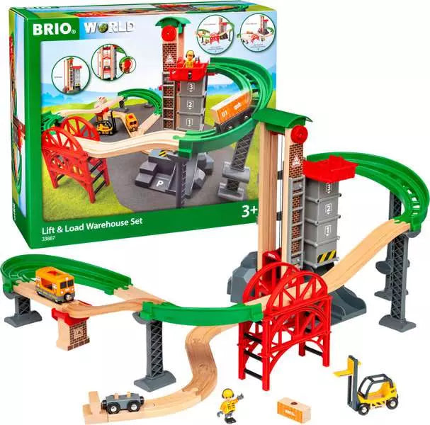 BRIO World Train Set Lift & Load Warehouse Set