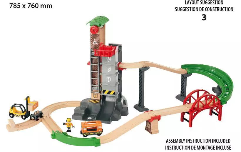 BRIO World Train Set Lift & Load Warehouse Set