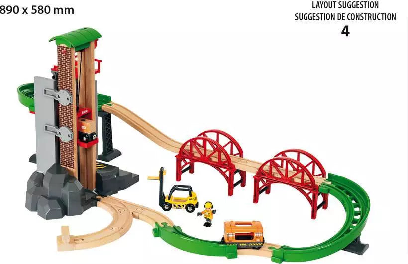 BRIO World Train Set Lift & Load Warehouse Set