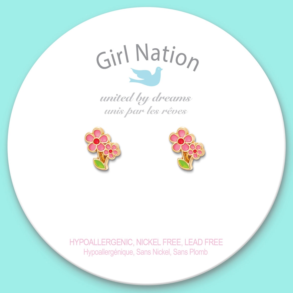 Little Pink Flower Cutie Stud Earrings