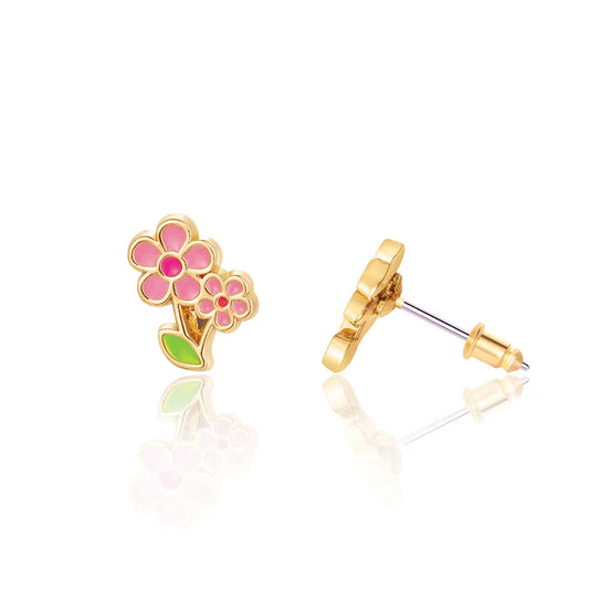 Little Pink Flower Cutie Stud Earrings