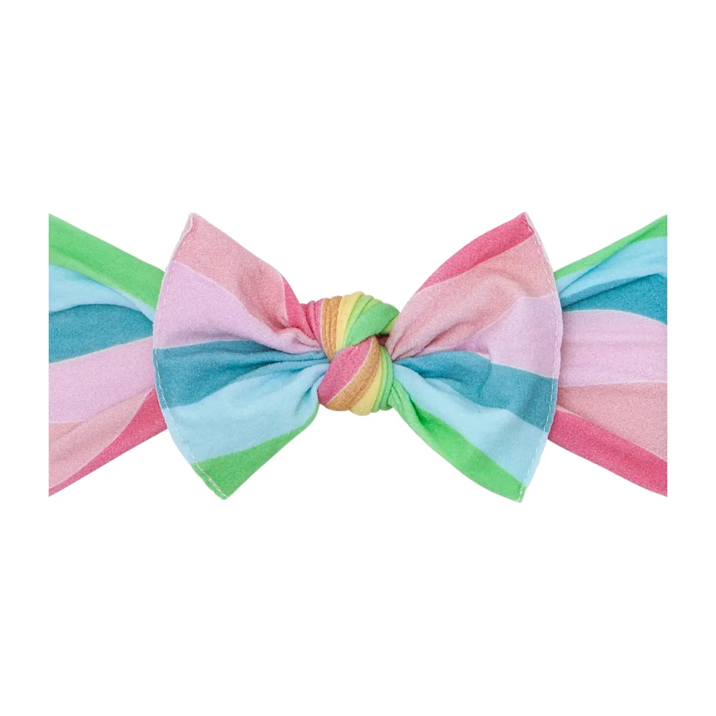 Printed Knot Soft Nylon Headband: Candy Stripe