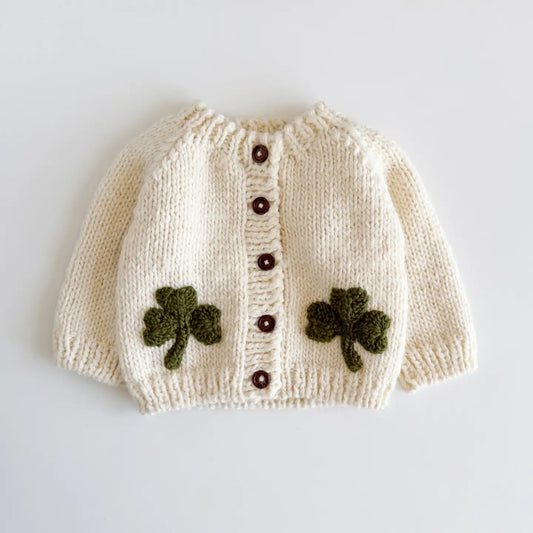 Lucky Clover Shamrock Knit Cardigan