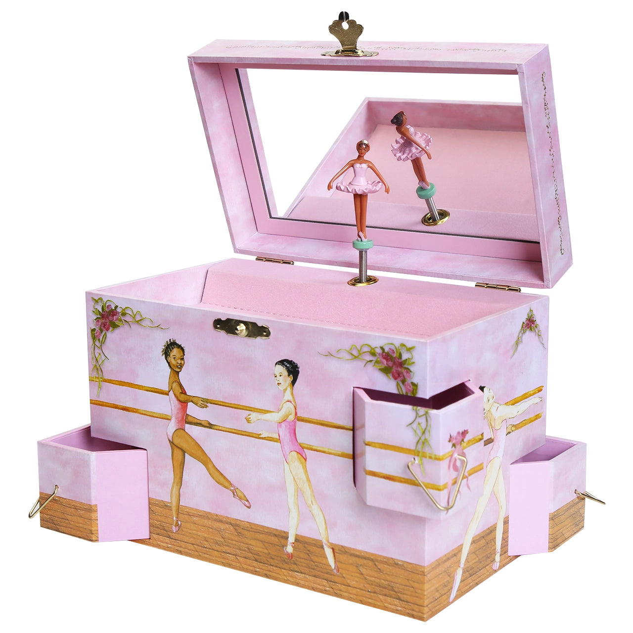 Ballet School Jewelry Box with Black Ballerina Figurine*