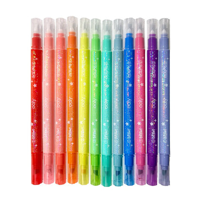 Switch-Eroo Sparkle Glittery Color Changing Markers- 12 Pc