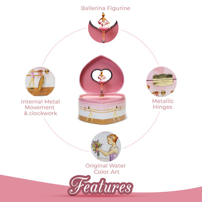 Ballerina Heart-Shaped Jewelry Box