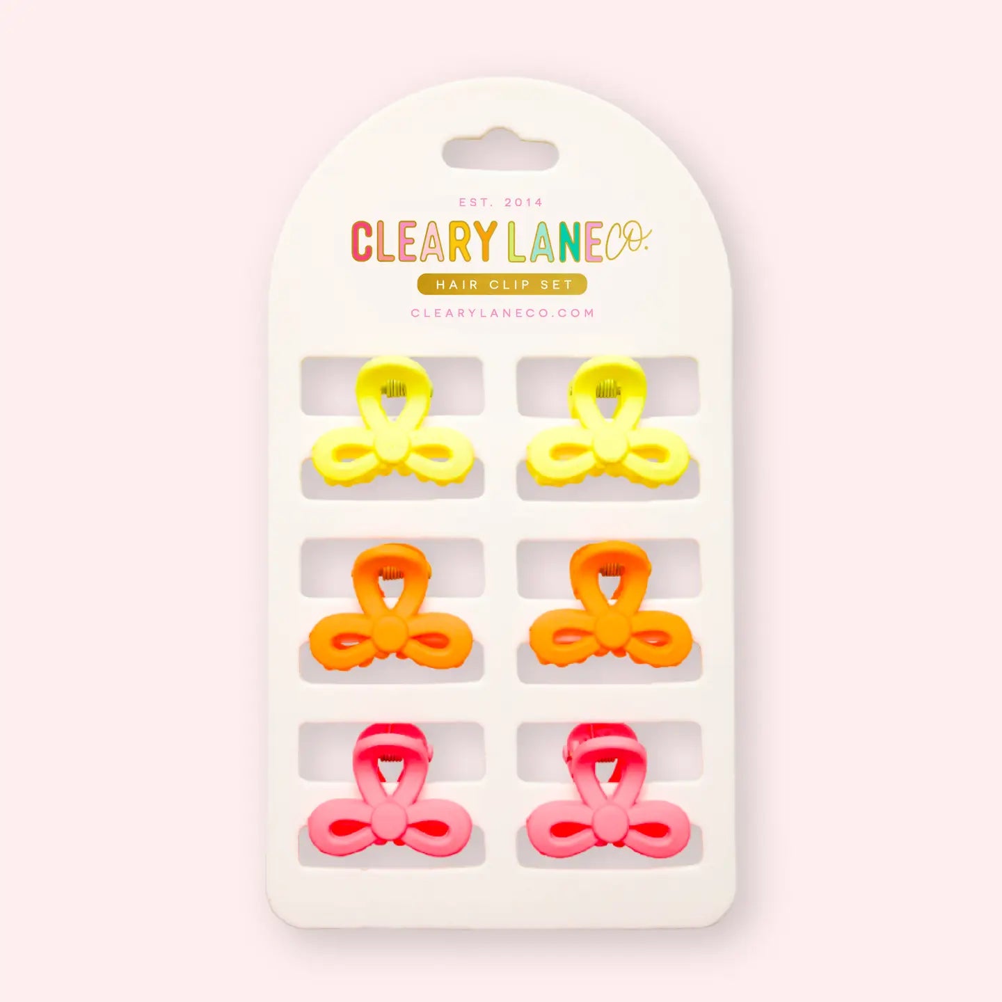 Mini Bow Hair Clip Set | Yellow & Orange