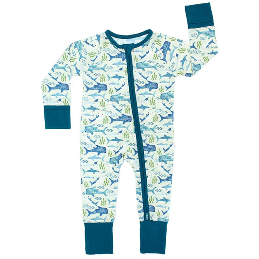 Shark Friends Bamboo Convertible Baby Pajamas