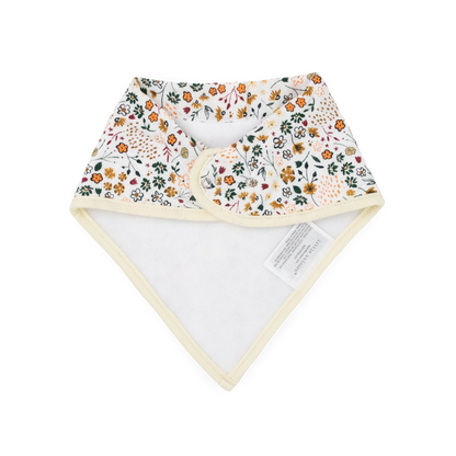 Cotton Muslin + Fleece Bandana Bib 4 Pack - Pressed Petals