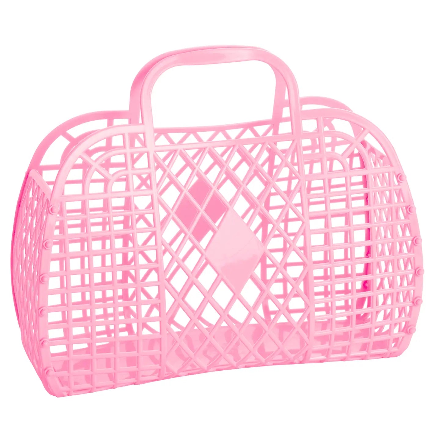 Bugglegum Pink Retro Jelly Basket - Large