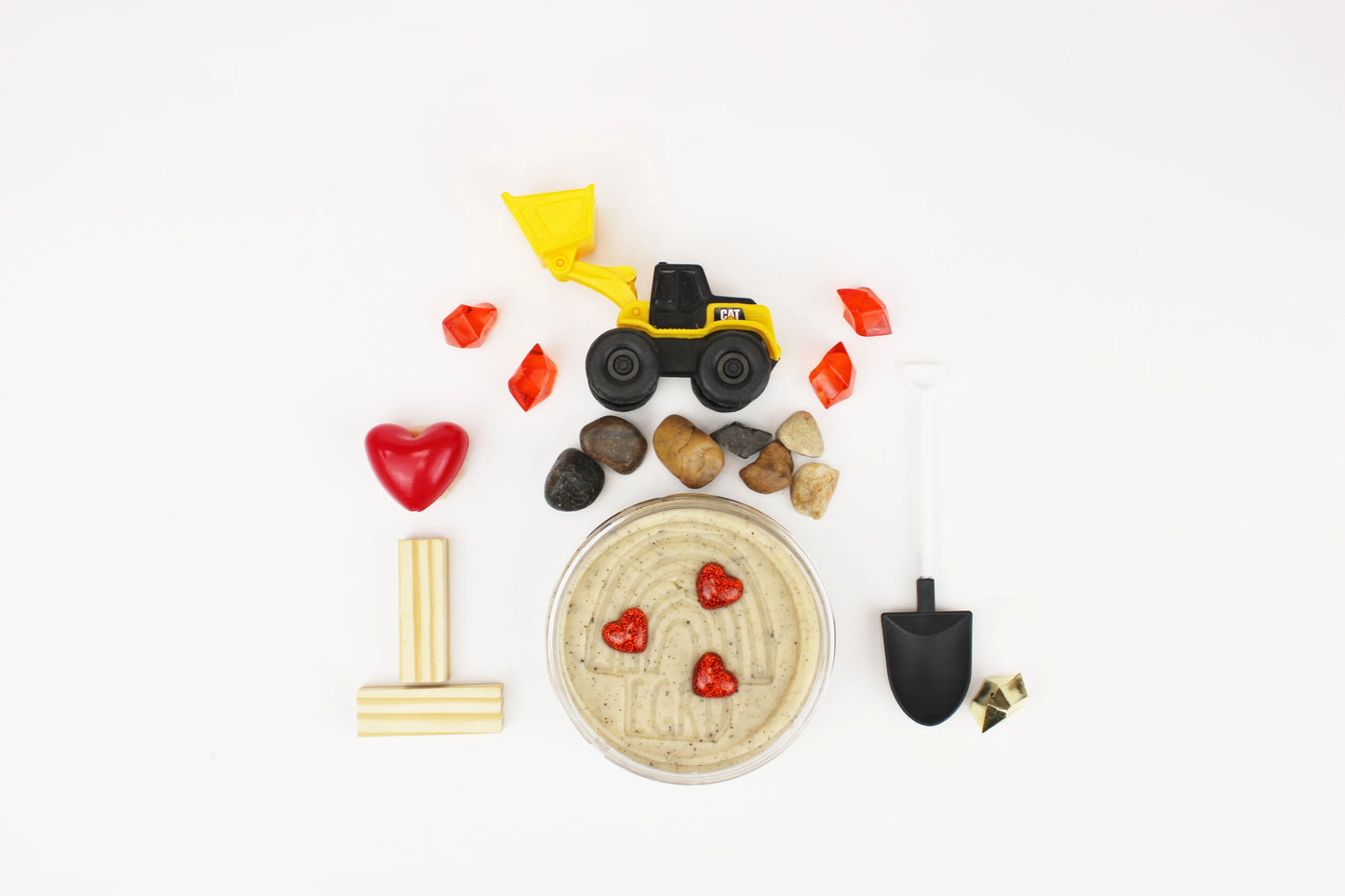 Valentines "I Dig You" Construction Sensory Play Dough Kit