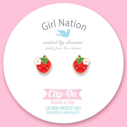 Clip On Cutie Earrings- You're Berry Cute