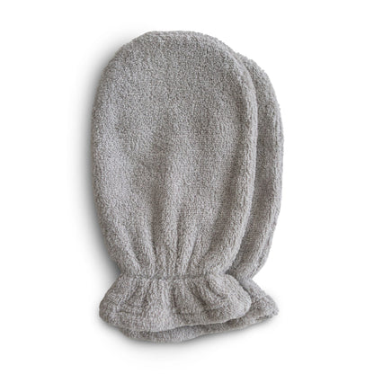 Organic Cotton Bath Mitt 2-Pack (Gray)