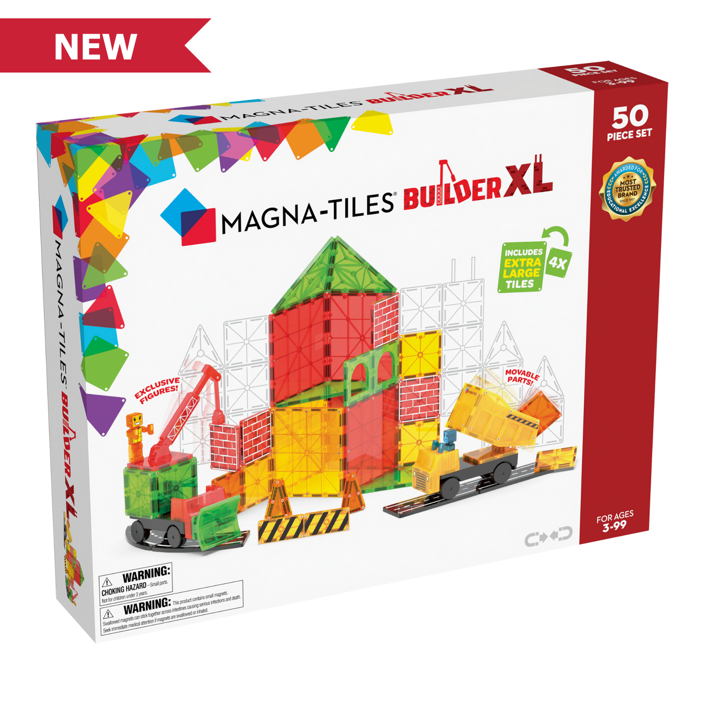 Magna-Tiles® Builder XL: Trucks 50 Piece Set