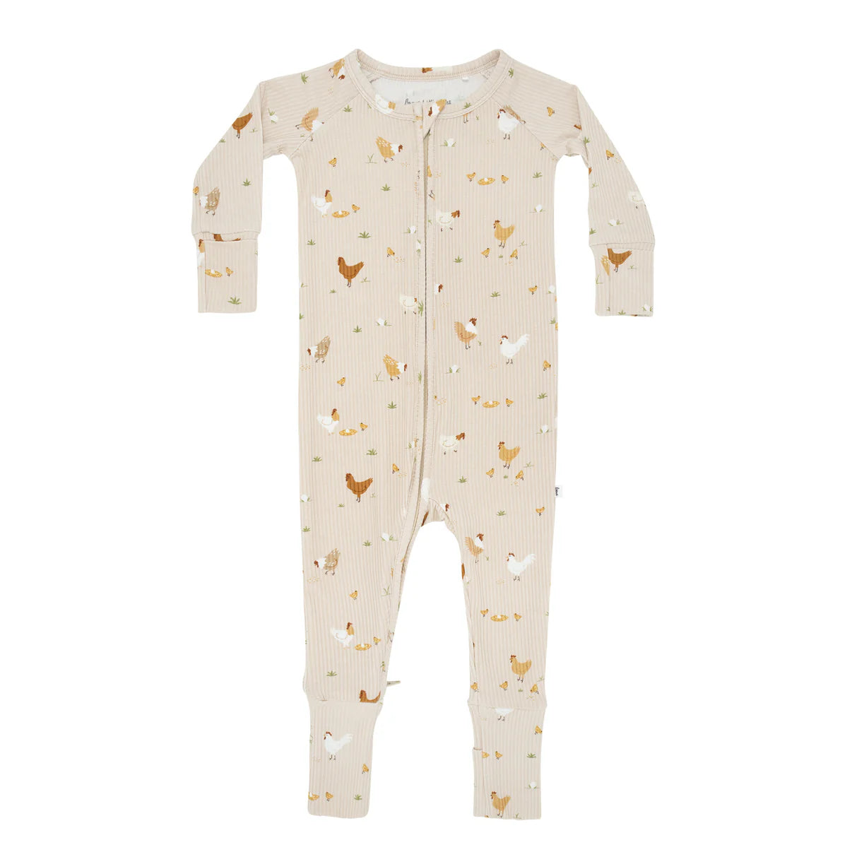 Chickens Small Ribbed Zip Romper