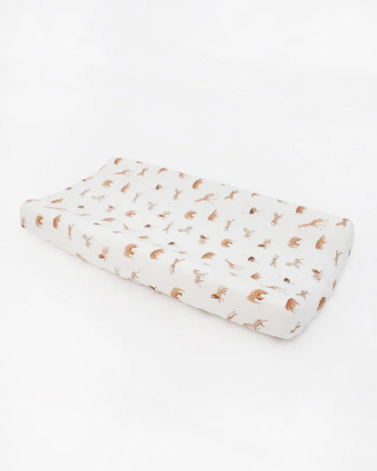 Organic Cotton Muslin Changing Pad Cover - Animal Crackers