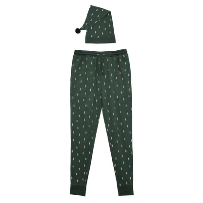 Pine Trees Men's Organic Holiday Jogger & Cap Set