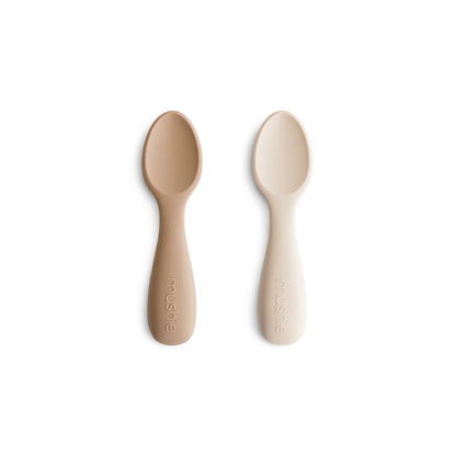 Silicone Toddler Starter Spoons Natural/Shifting Sand 2-Pack