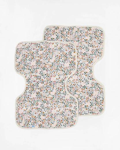 Cotton Muslin Burp Cloth 2 Pack - Pressed Petals