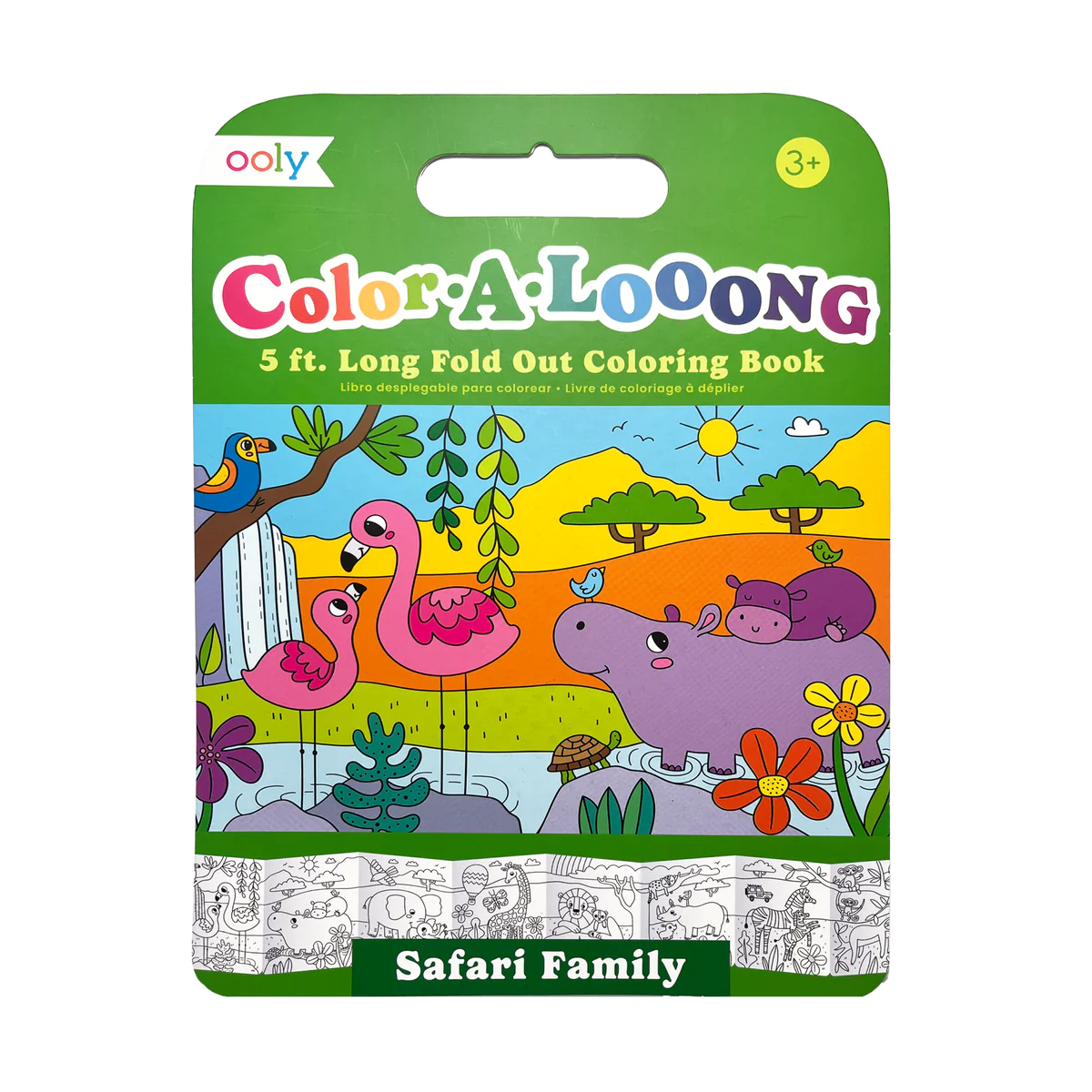 Color-A-Looong 5' Fold Out Coloring Book - Safari Family