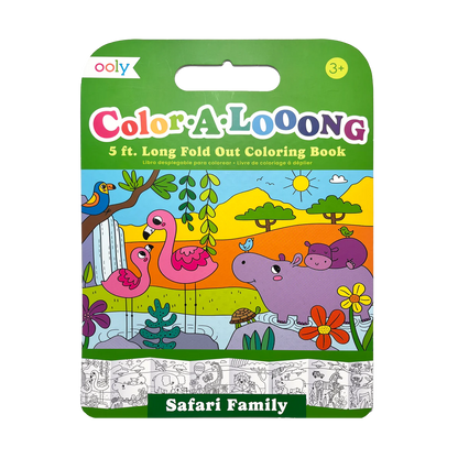 Color-A-Looong 5' Fold Out Coloring Book - Safari Family