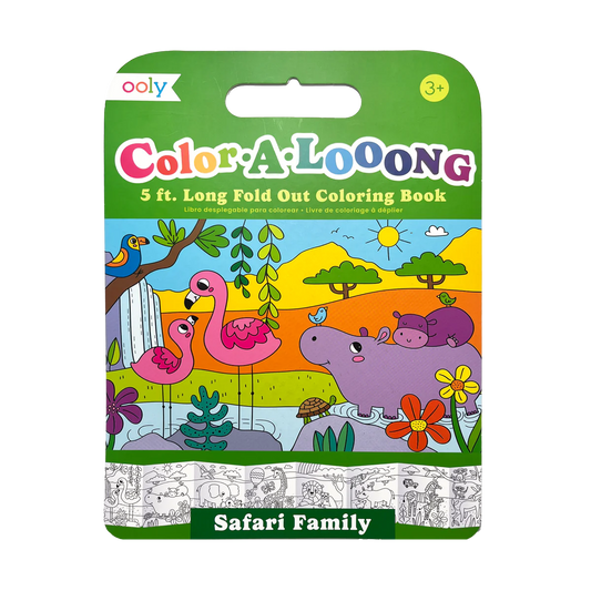 Color-A-Looong 5' Fold Out Coloring Book - Safari Family