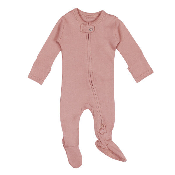 Mauve Organic 2-Way Zipper Footie