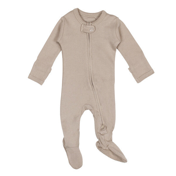 Oatmeal Organic 2-Way Zipper Footie