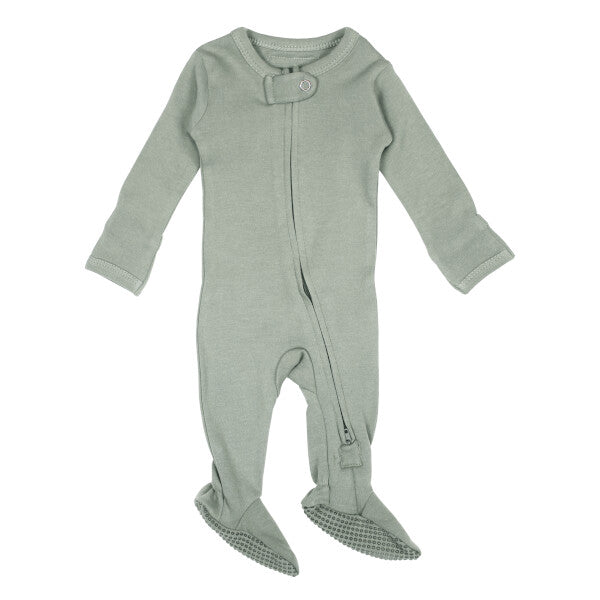 Seafoam Organic 2-Way Zipper Footie