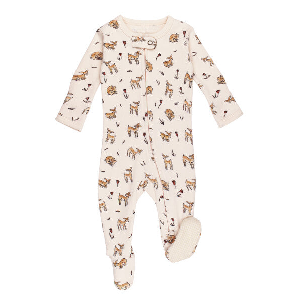 Doe-a-Deer Organic 2-Way Zipper Footie