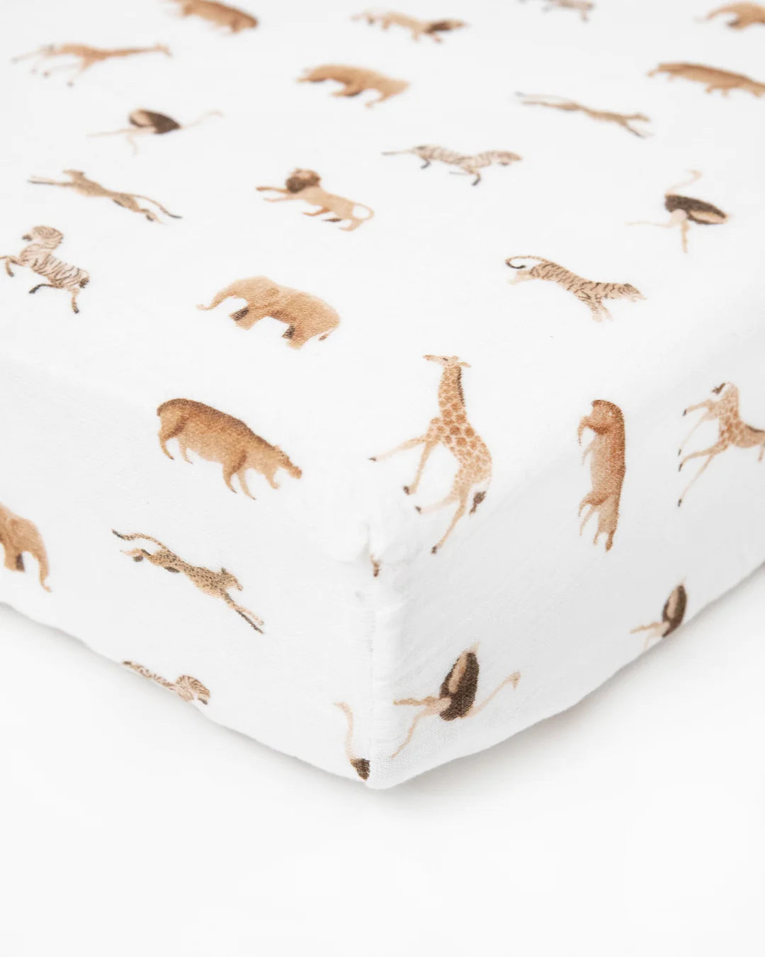 Organic Cotton Muslin Crib Sheet - Animal Crackers