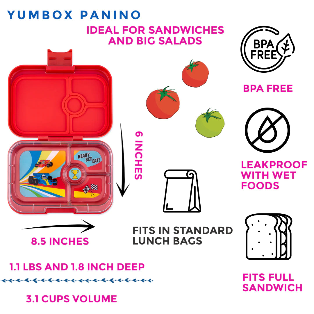 Roar Red 4 Compartment Sandwich Bento Box