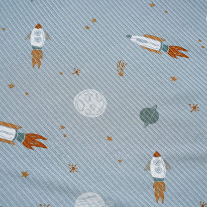 Space Explorers Small Ribbed Toddler Blanket