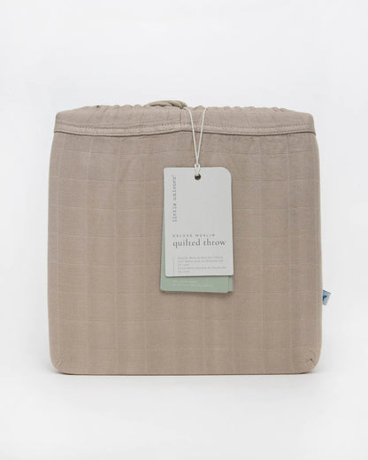 Deluxe Muslin Quilted Throw - Oatmeal