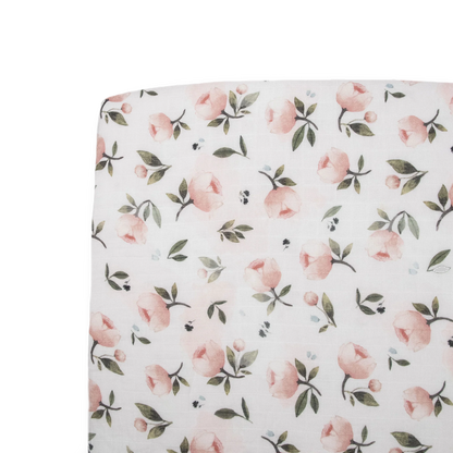 Organic Cotton Muslin Crib Sheet - Watercolor Floret