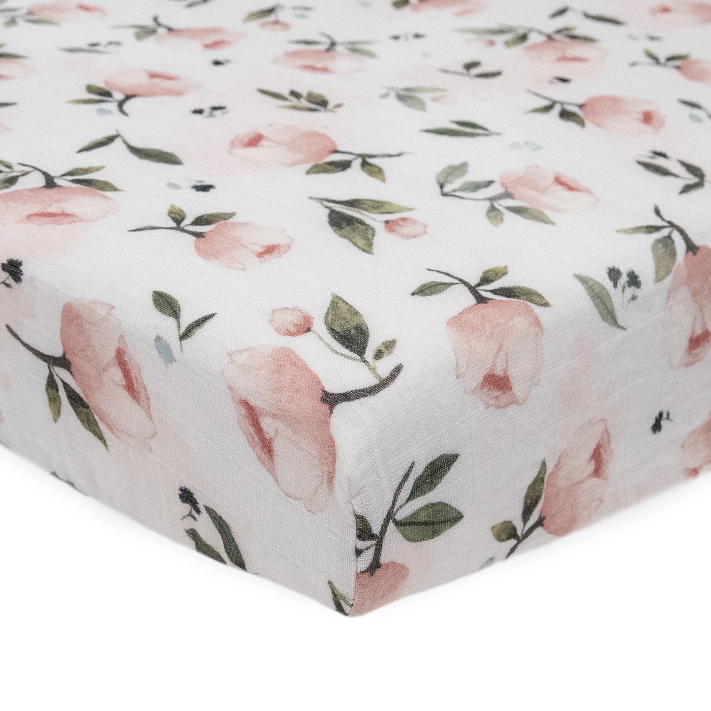 Organic Cotton Muslin Crib Sheet - Watercolor Floret