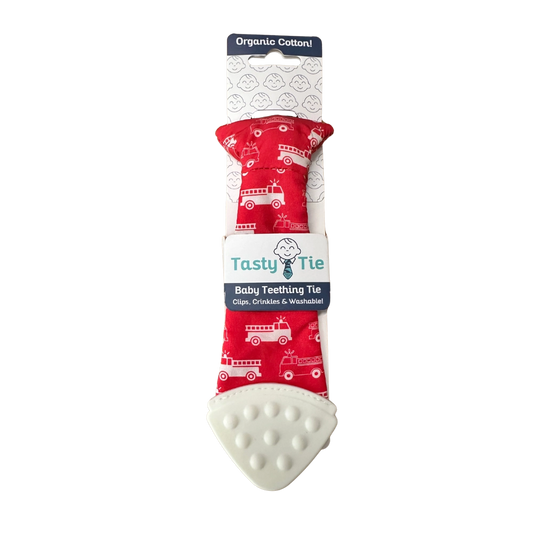 Firetruck Tasty Tie Teether, Crinkle