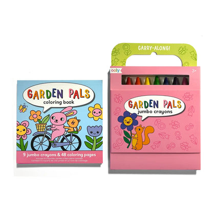 Carry Along! Coloring Book and Crayon Set - Garden Pals