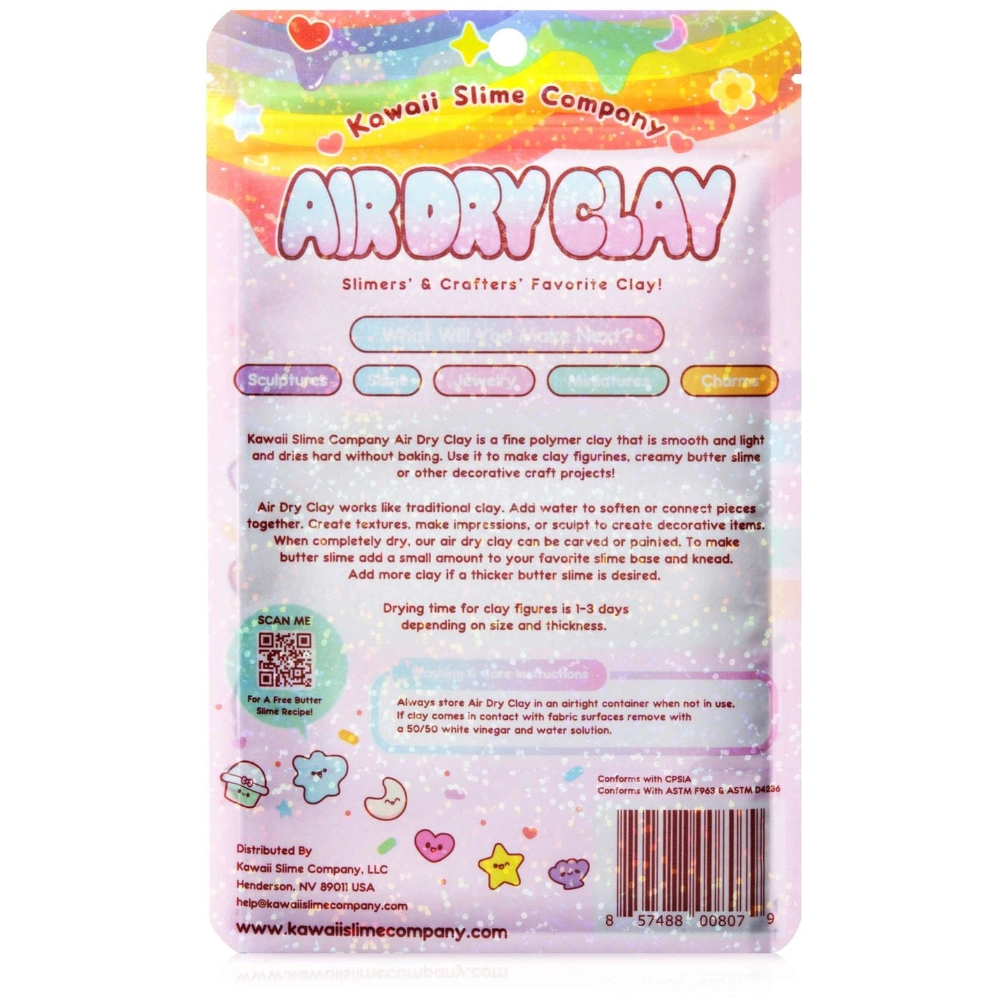 Air Dry Clay - Grey Kawaii Slime Company Lil Tulips