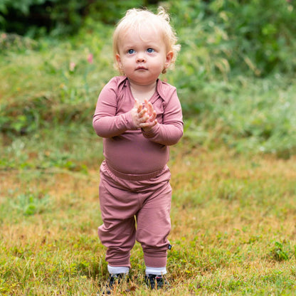 Baby Pants in Dusty Rose Kyte Baby Lil Tulips