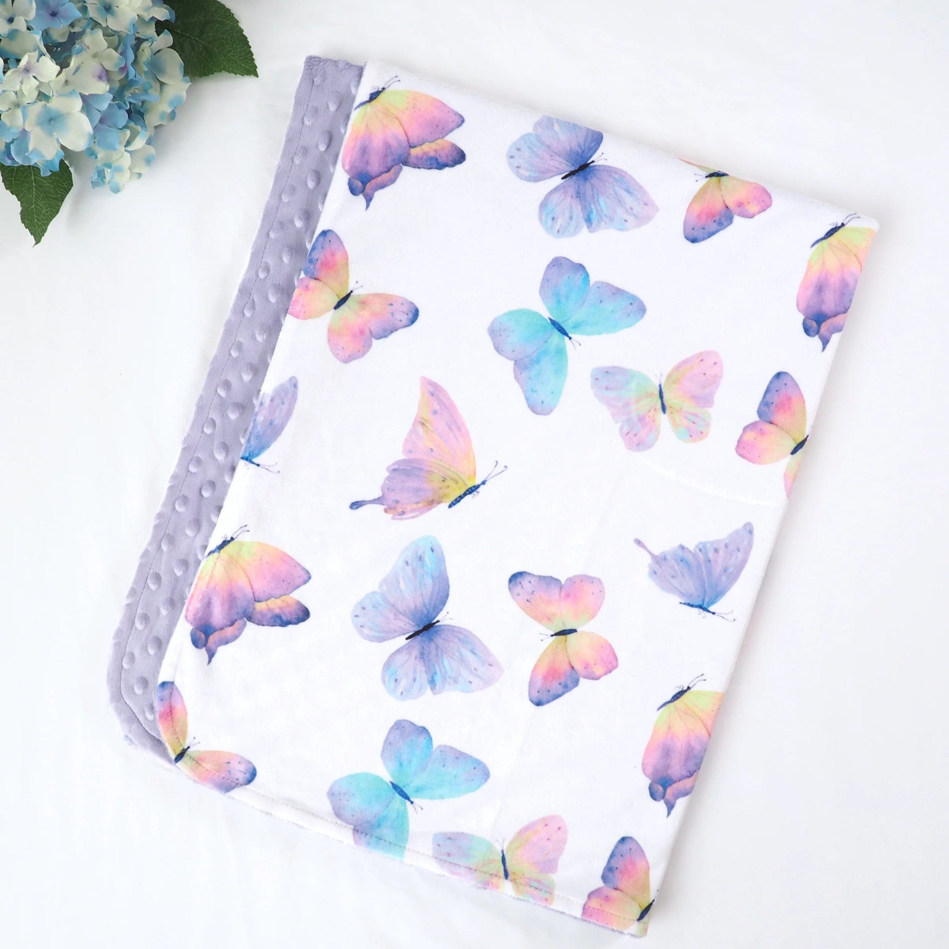 Baby & Toddler Minky Blanket - Butterfly Honey Lemonade Lil Tulips