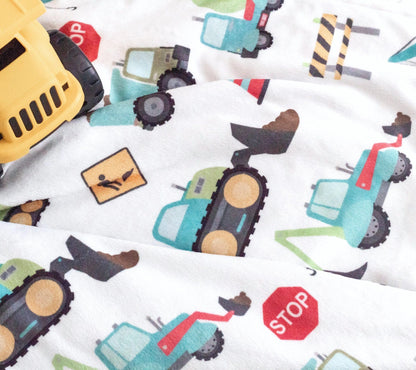 Baby & Toddler Minky Blanket - Construction Trucks Honey Lemonade Lil Tulips