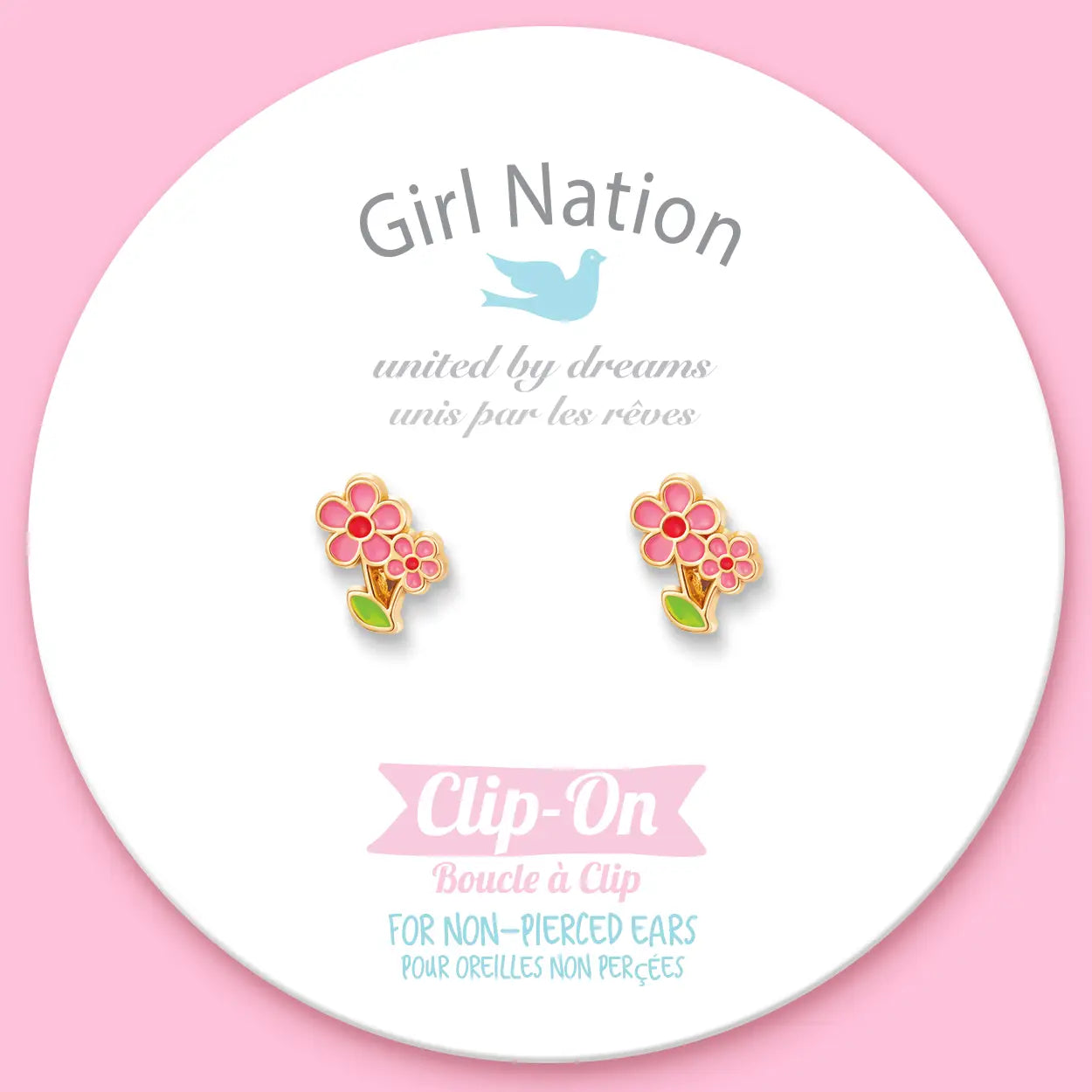 Clip On Cutie Earrings- Little Pink Flower