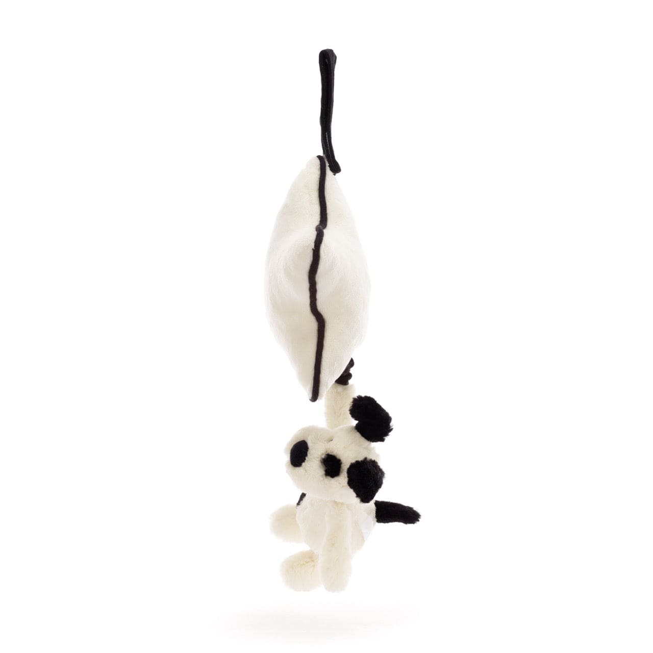 Bashful Black & Cream Puppy Musical Pull JellyCat Lil Tulips