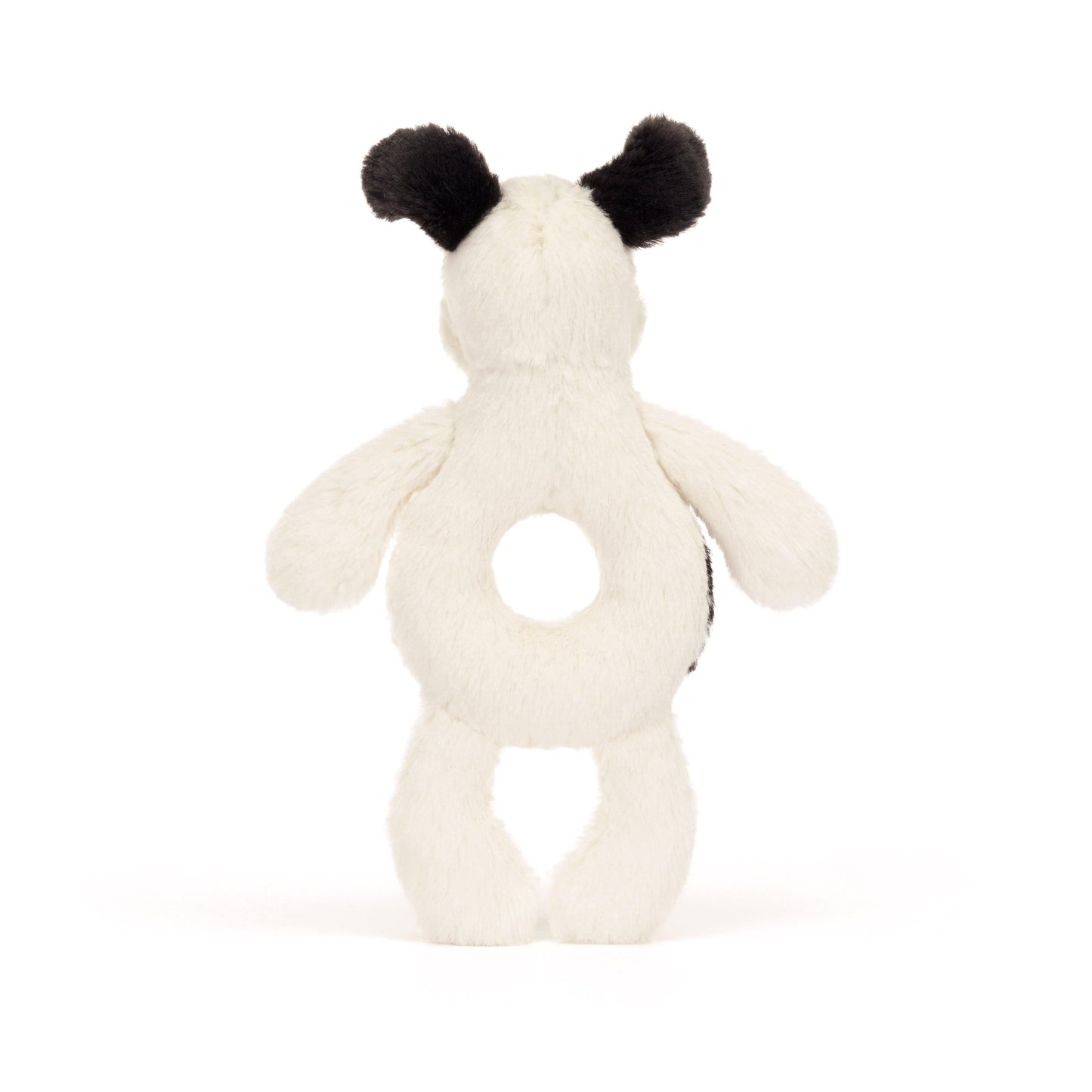 Bashful Black & Cream Puppy Ring Rattle JellyCat Lil Tulips