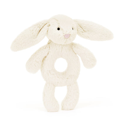 Bashful Cream Bunny Ring Rattle JellyCat Lil Tulips